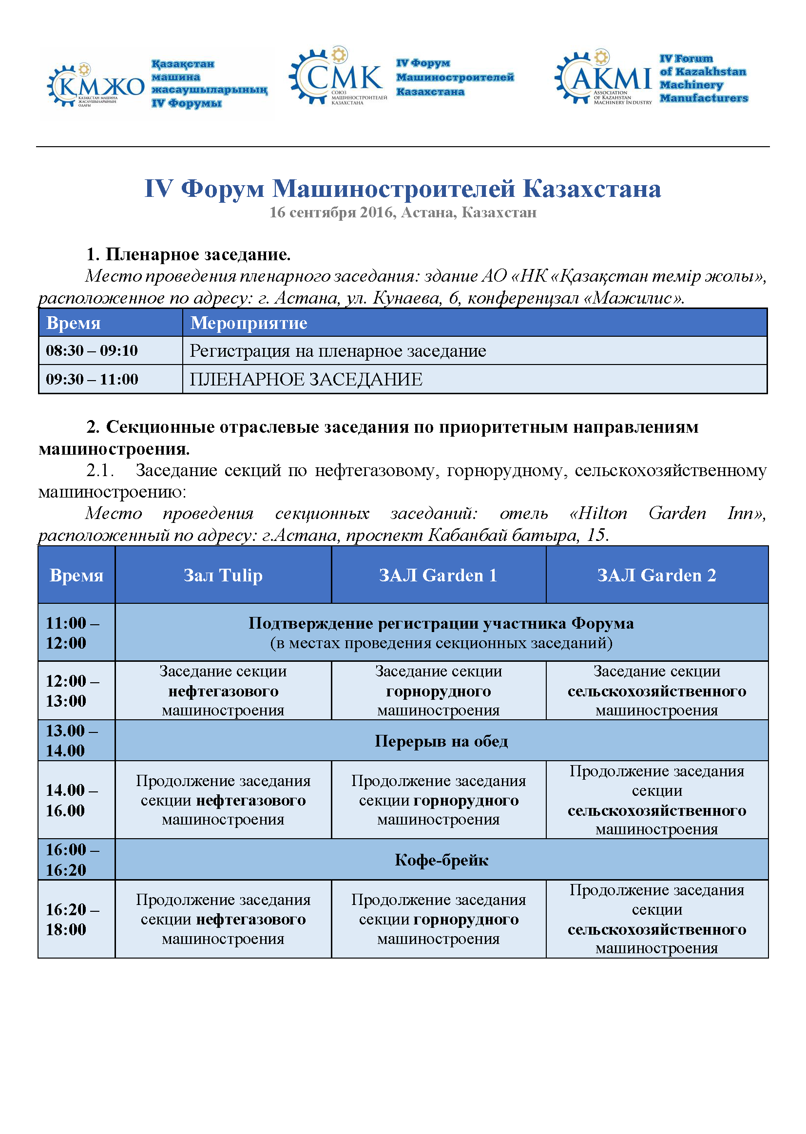 Программа Форума 2016 - рус